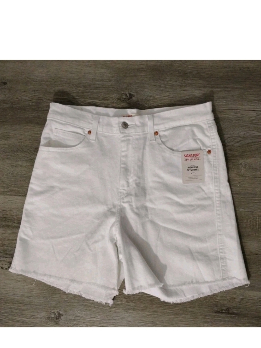 Levi's High-Rise 5" Shorts White Comfort Stretch Women's Size 10 New w/Tags
